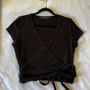 Reformation Knit Wrap Top, Size Large